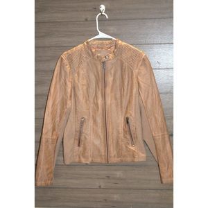 Sebby Collection Faux Leather Brown Jacket size Large